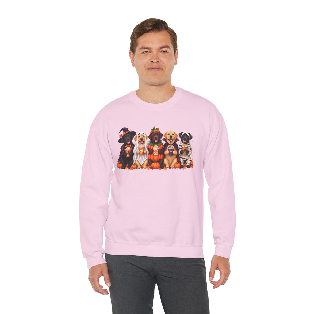Halloween Dogs Crewneck Sweatshirt — Cute Puppies in Costumes Fall Pullover