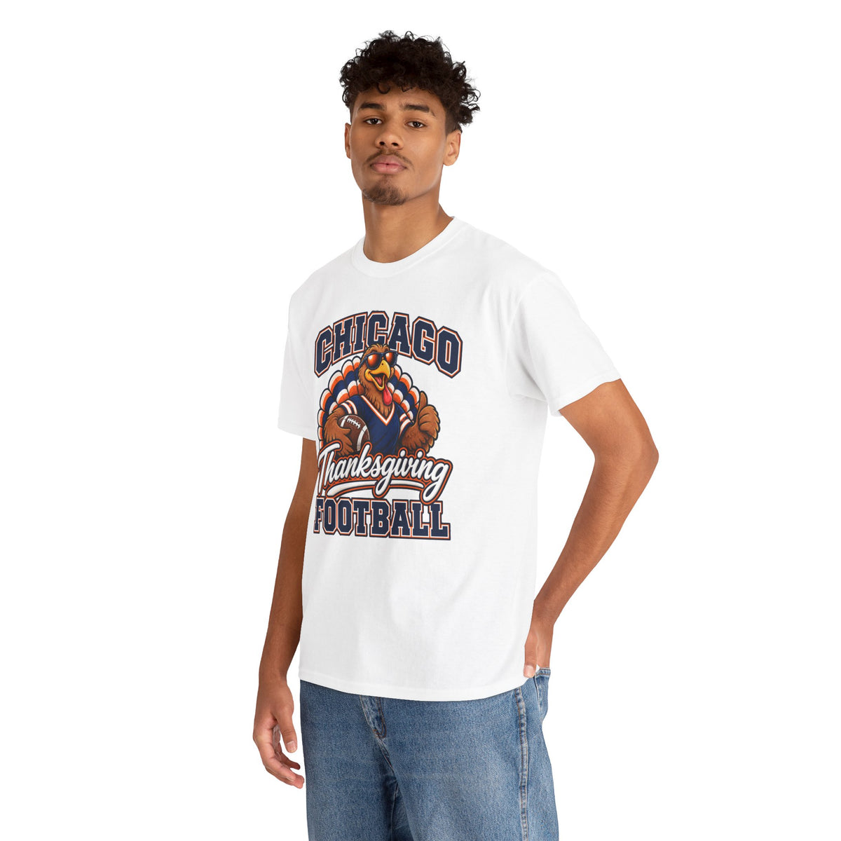 Chicago Thanksgiving Football T-Shirt — Turkey Mascot Game Day Tee