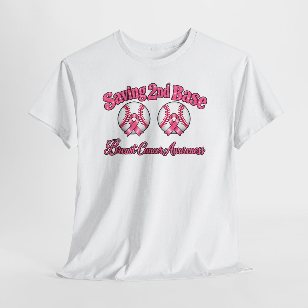 Saving 2nd Base Breast Cancer Awareness T-Shirt