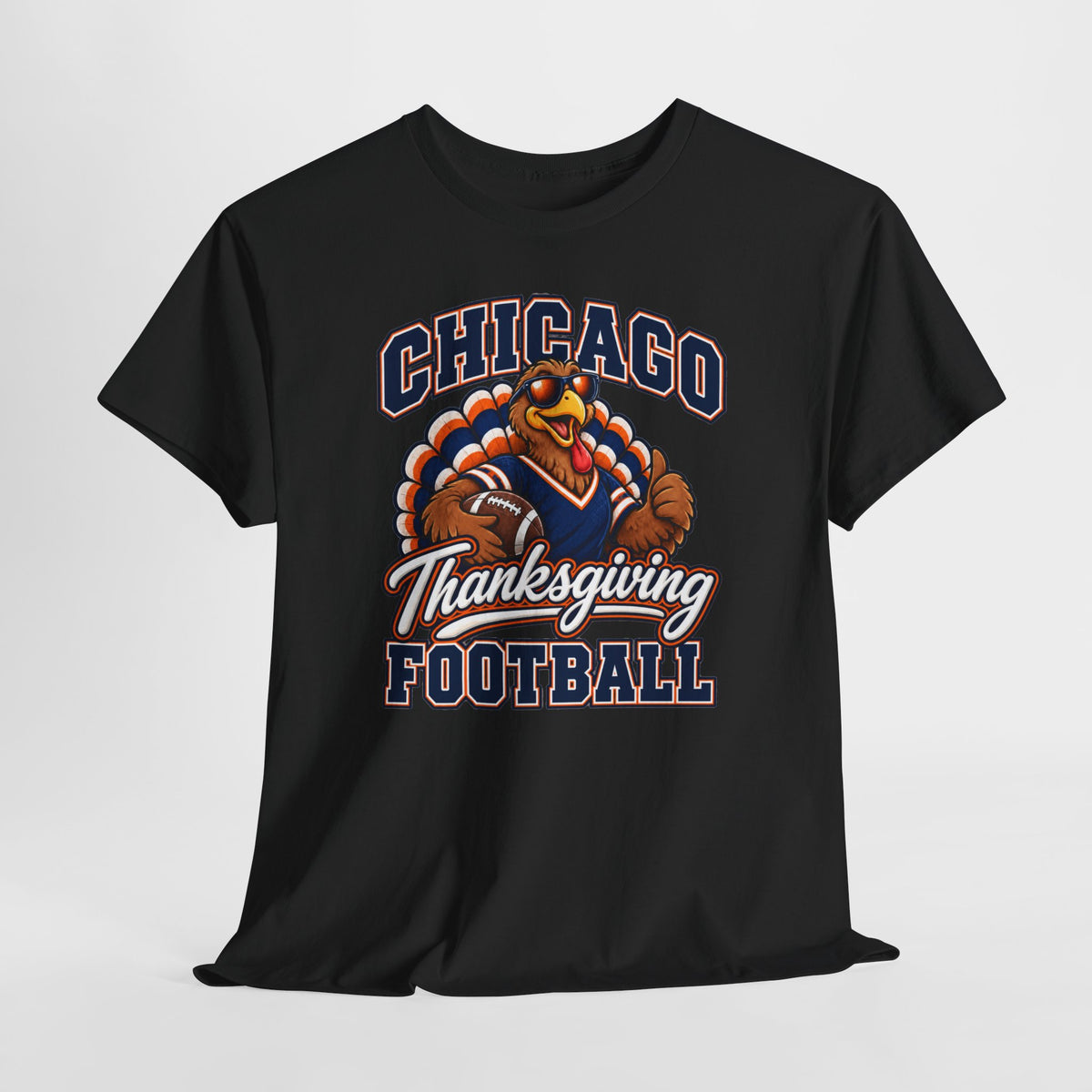 Chicago Thanksgiving Football T-Shirt — Turkey Mascot Game Day Tee