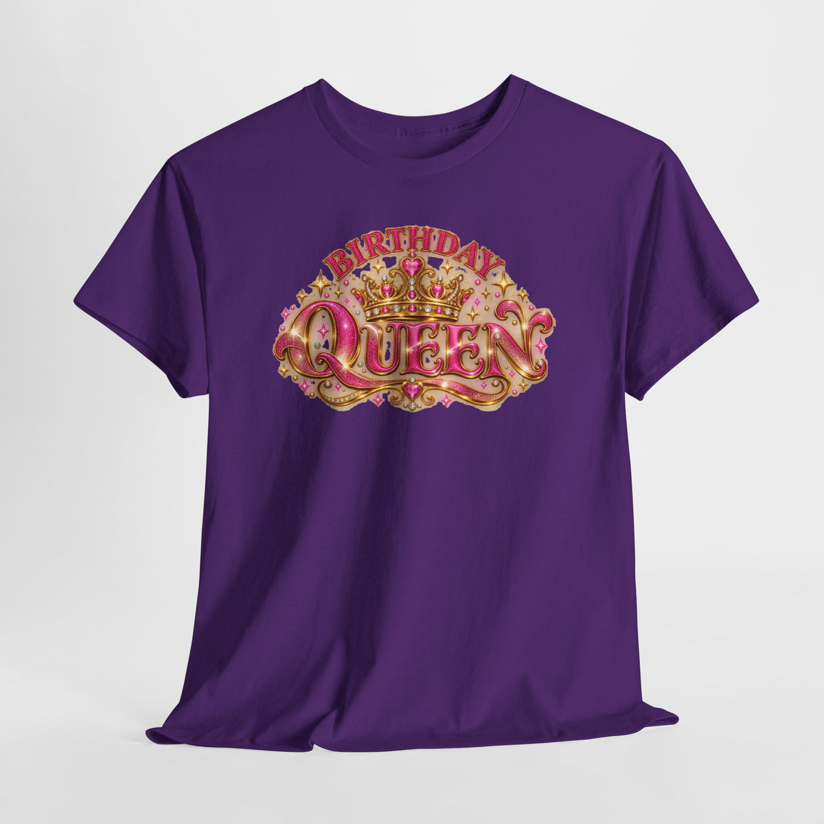 Birthday Queen Graphic T-Shirt | Pink & Gold Crown