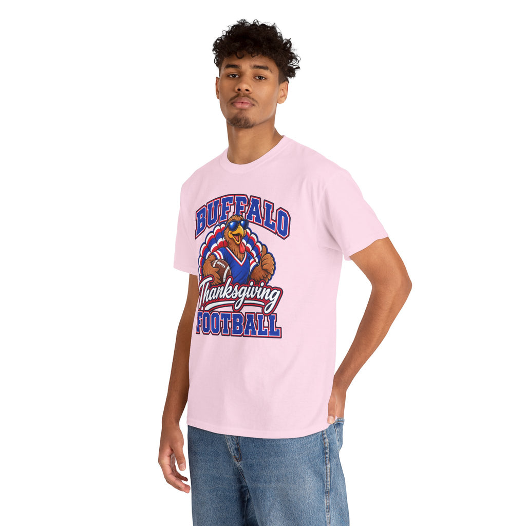 Buffalo Thanksgiving Football T-Shirt — Turkey Mascot Game Day Tee