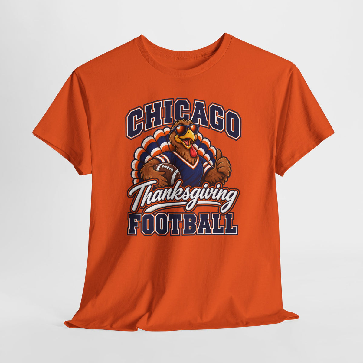 Chicago Thanksgiving Football T-Shirt — Turkey Mascot Game Day Tee