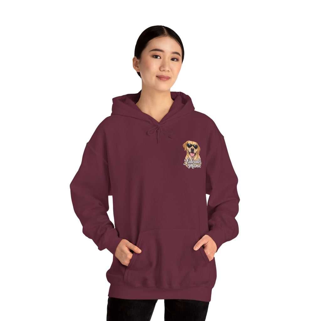 Labrador Mama Hoodie — Dog Mom Sweatshirt with Cute Sunglasses Lab Design