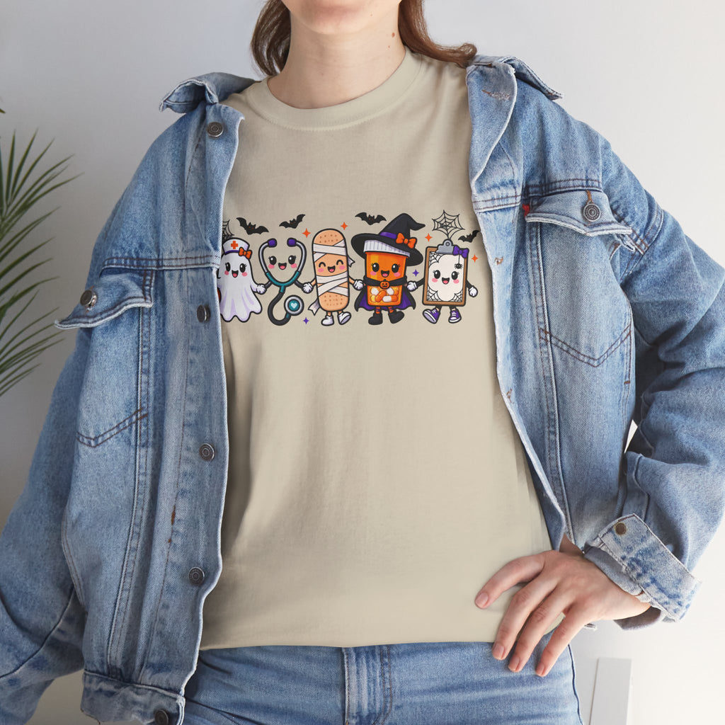 Halloween Candy Characters Tee — Cute Trick-or-Treat Ghosts & Candy Corn Shirt