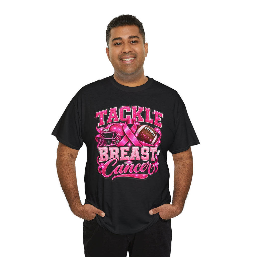T-Shirt — "Tackle Breast Cancer" Pink Football Awareness Tee