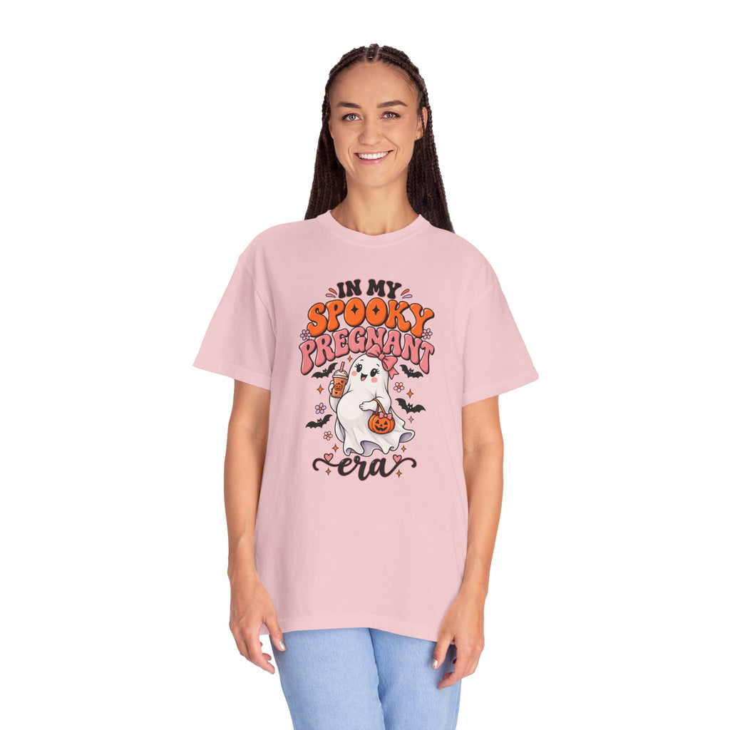 Pregnant Halloween T-Shirt — "In My Spooky Pregnant Era" Cute Ghost Maternity Tee