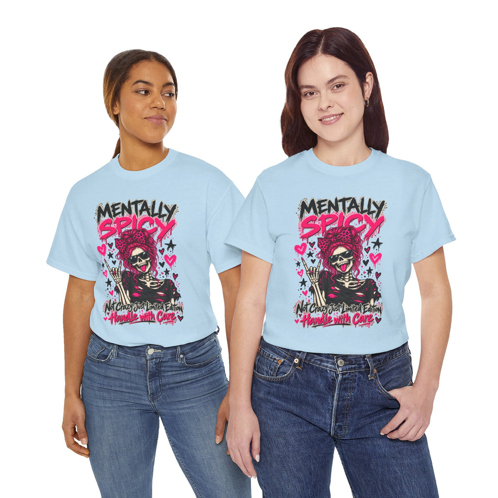Mentally Spicy Skeleton Graphic T-Shirt