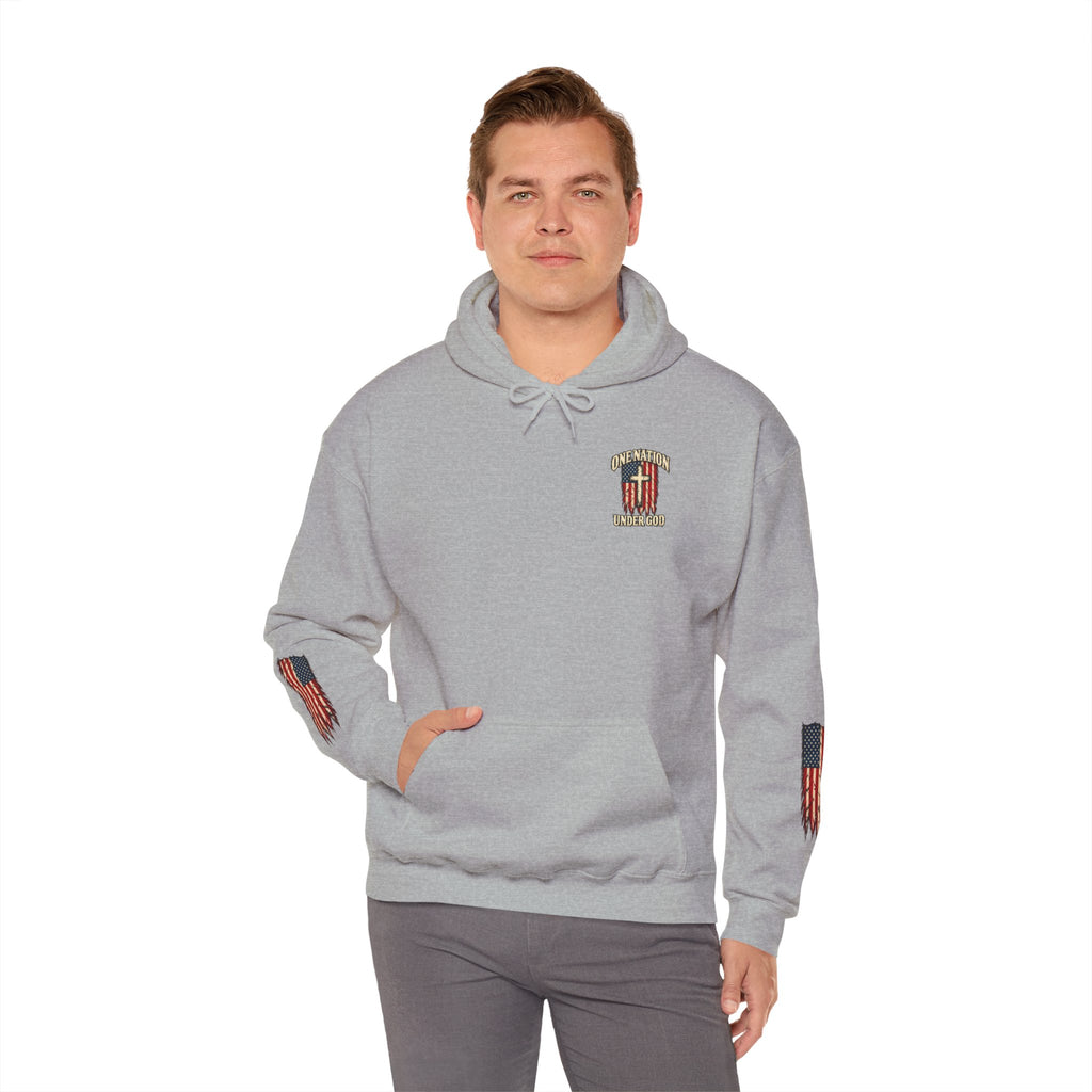 One Nation Under God Patriotic Cross Hoodie