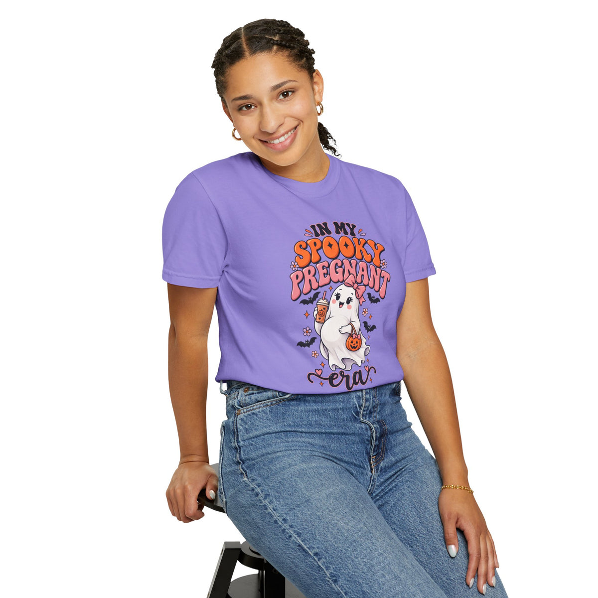 Pregnant Halloween T-Shirt — "In My Spooky Pregnant Era" Cute Ghost Maternity Tee