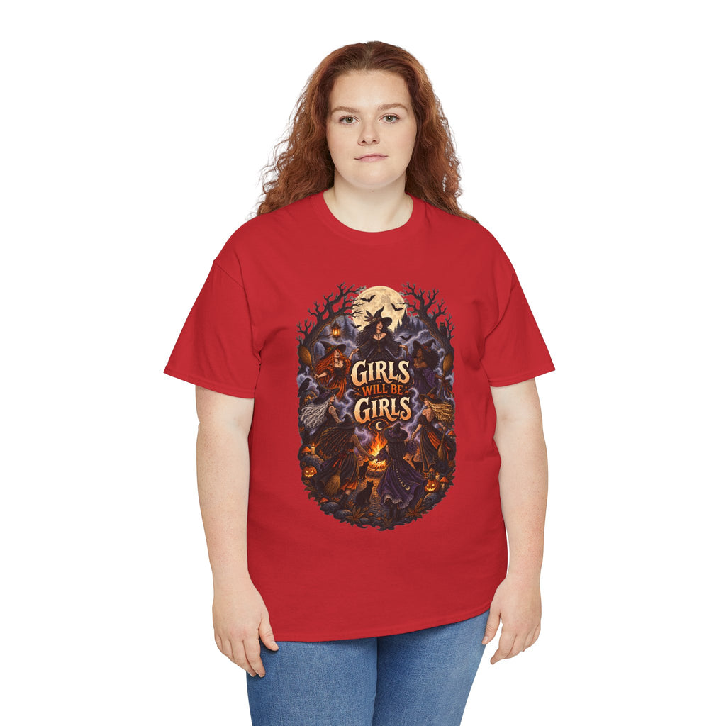 Girls Will Be Girls T-Shirt — Witchy Campfire Illustration Tee