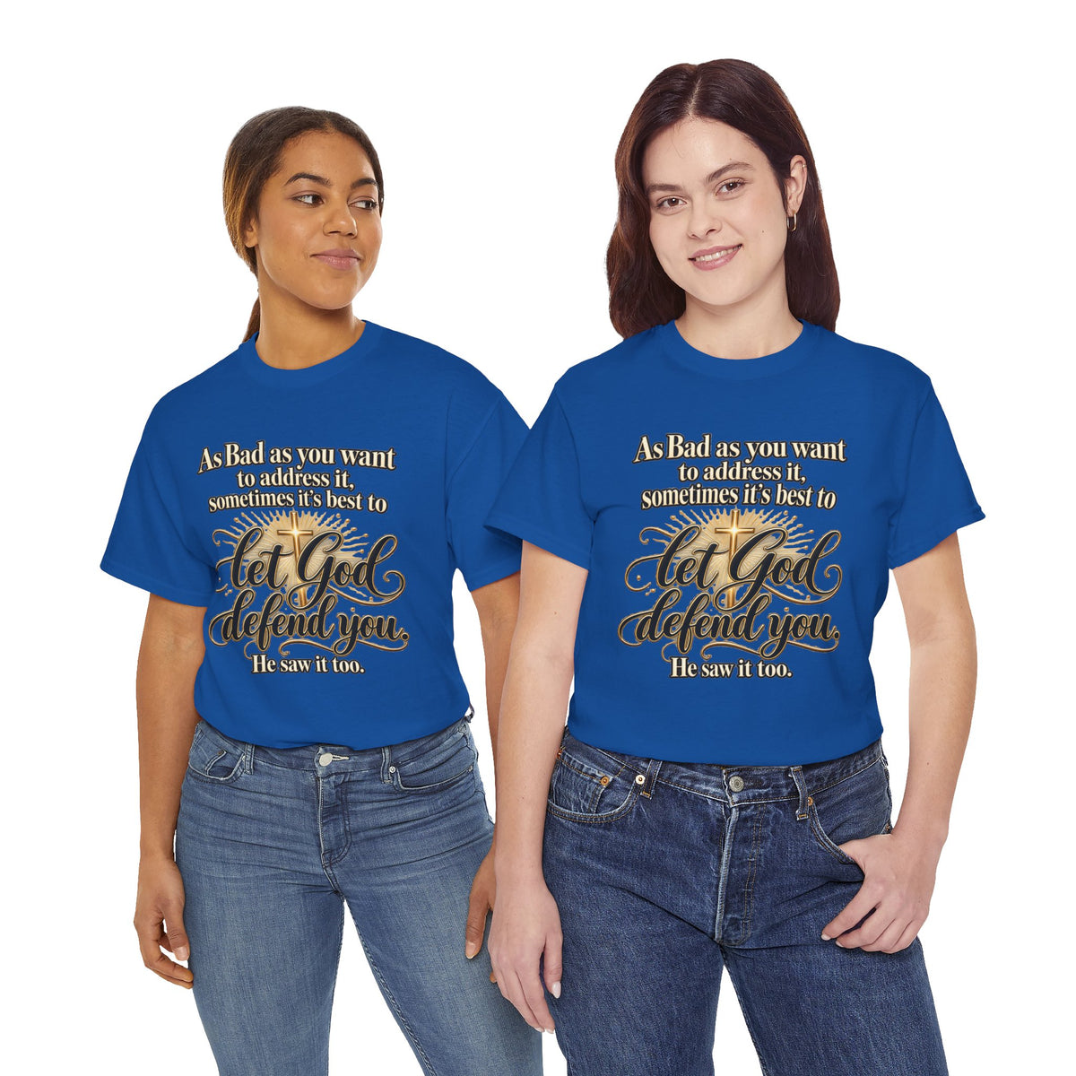 Let God Defend You Inspirational Christian T-Shirt