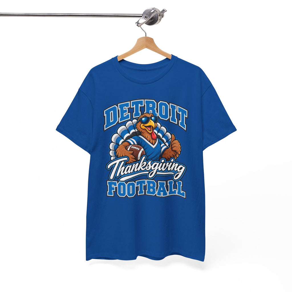 Detroit Thanksgiving Football Tee — Turkey Mascot Game Day Shirt