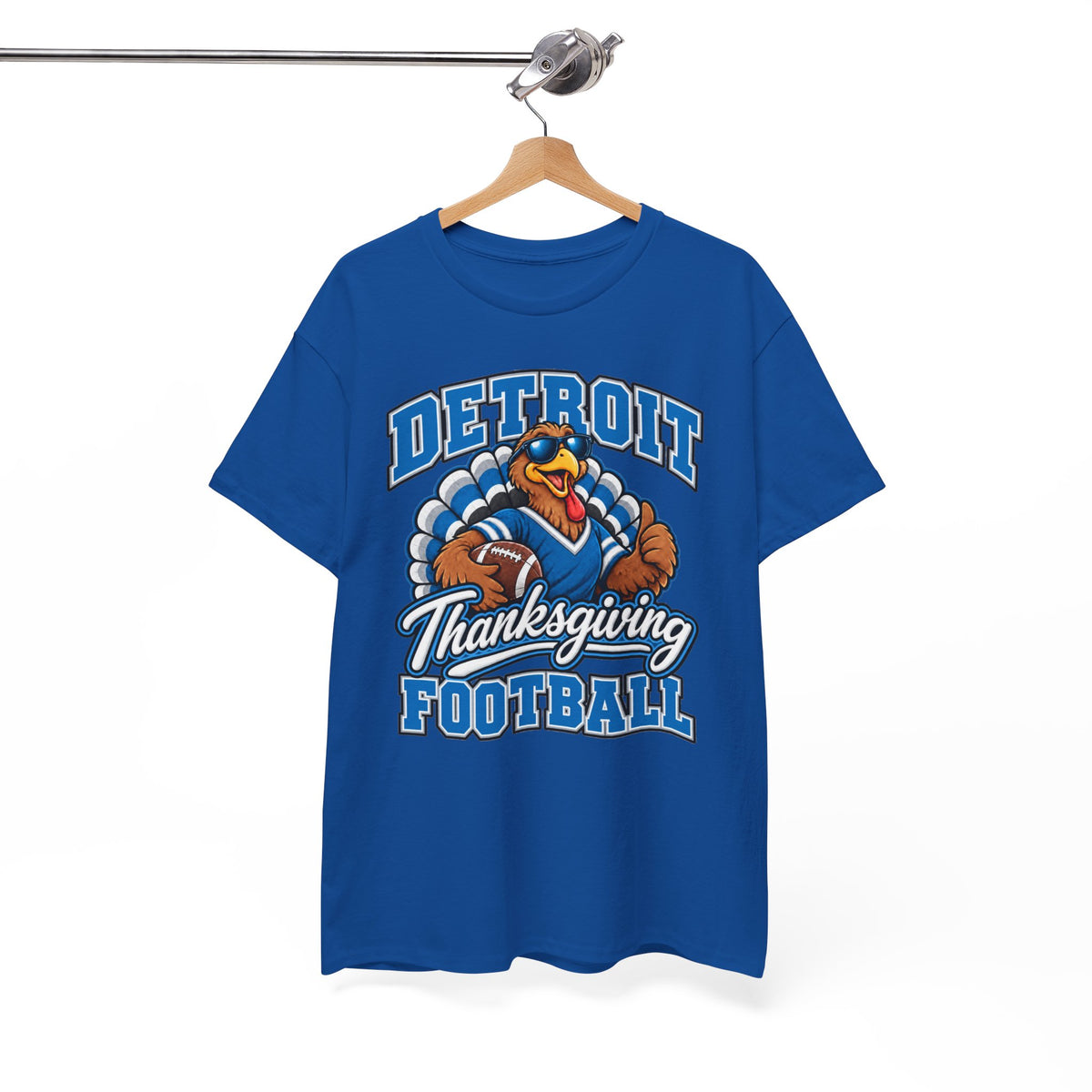 Detroit Thanksgiving Football Tee — Turkey Mascot Game Day Shirt