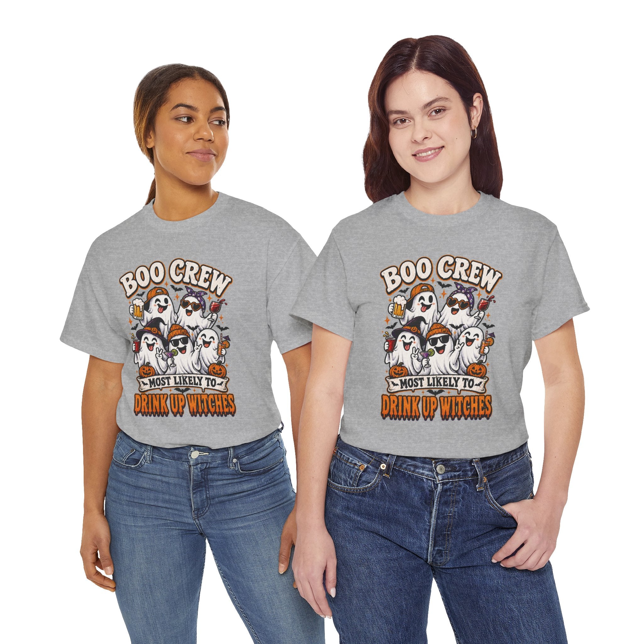 Boo Crew Halloween Tee — "Most Likely to Drink Up Witches" Ghost Party Shirt