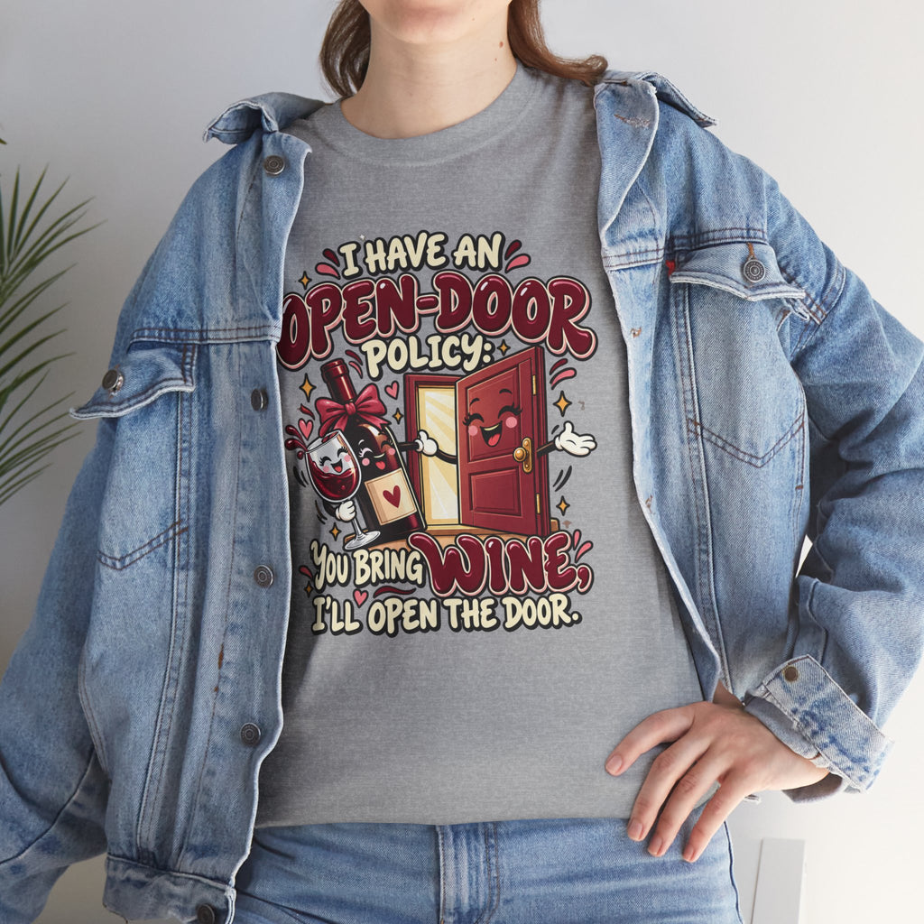 Open-Door Policy Wine Lover T-Shirt