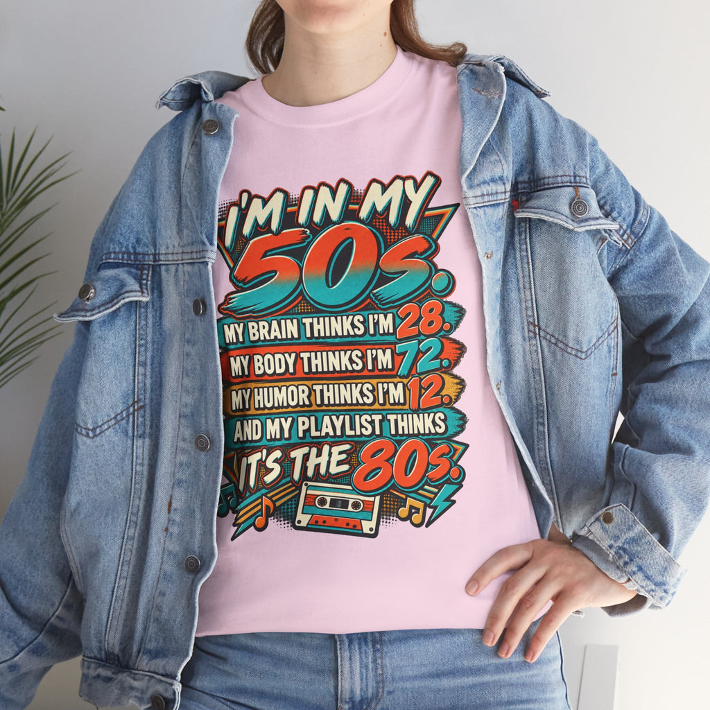 Retro 50s Birthday T‑Shirt — "I'm in My 50s" 80s Playlist Cassette Tee