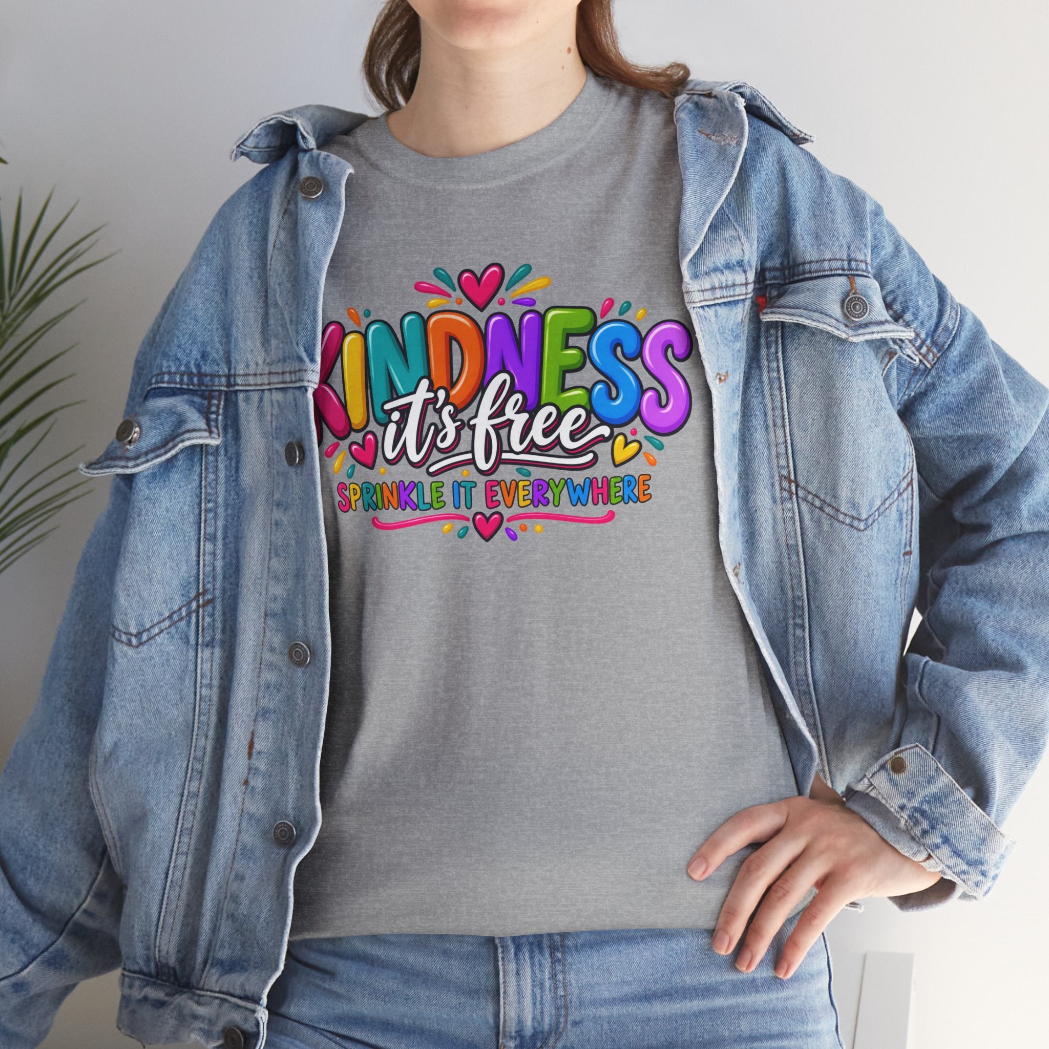 Kindness Is Free Rainbow Tee — Cute Positive Message T-Shirt