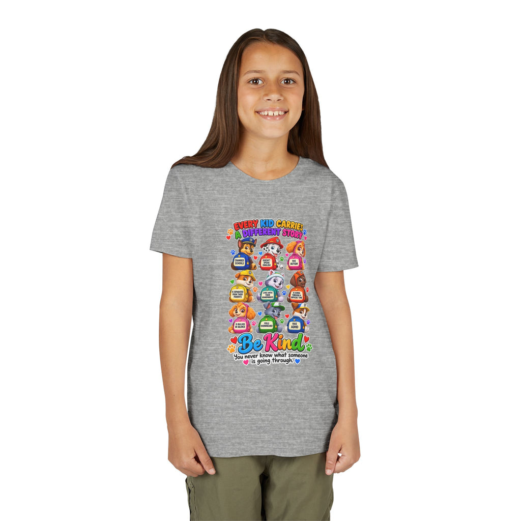 Be Kind Youth Short Sleeve Tee – Colorful Cartoon Character Shirt