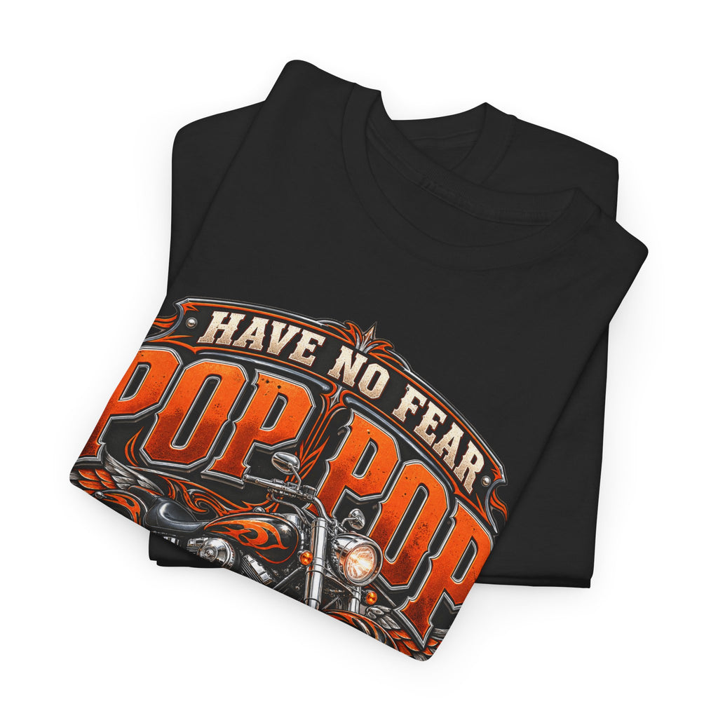 Pop Pop Is Here Motorcycle Dad T-Shirt