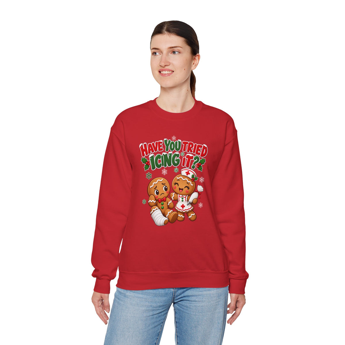 Have You Tried Icing It? Gingerbread Couple Christmas Sweatshirt