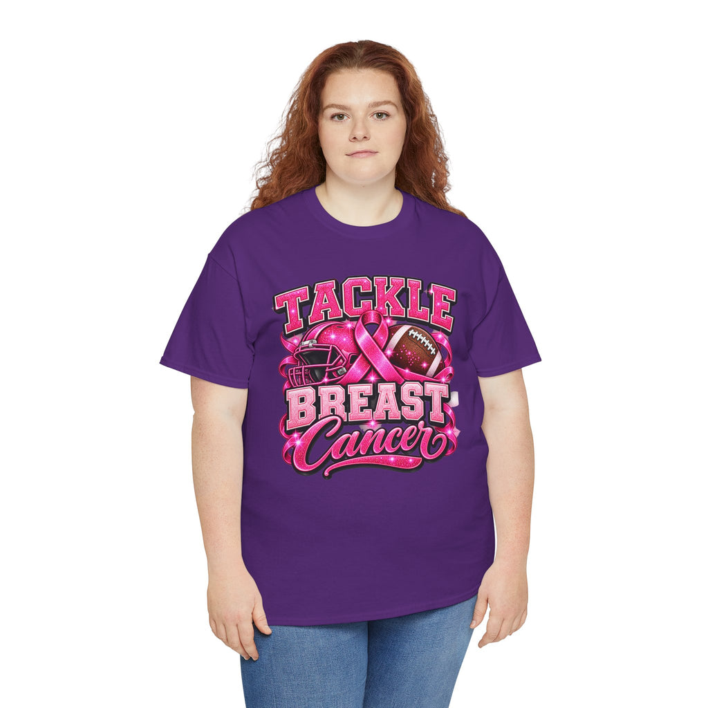 T-Shirt — "Tackle Breast Cancer" Pink Football Awareness Tee