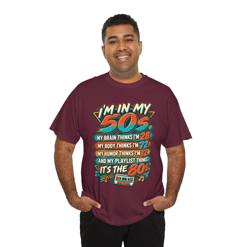 Retro 50s Birthday T‑Shirt — "I'm in My 50s" 80s Playlist Cassette Tee
