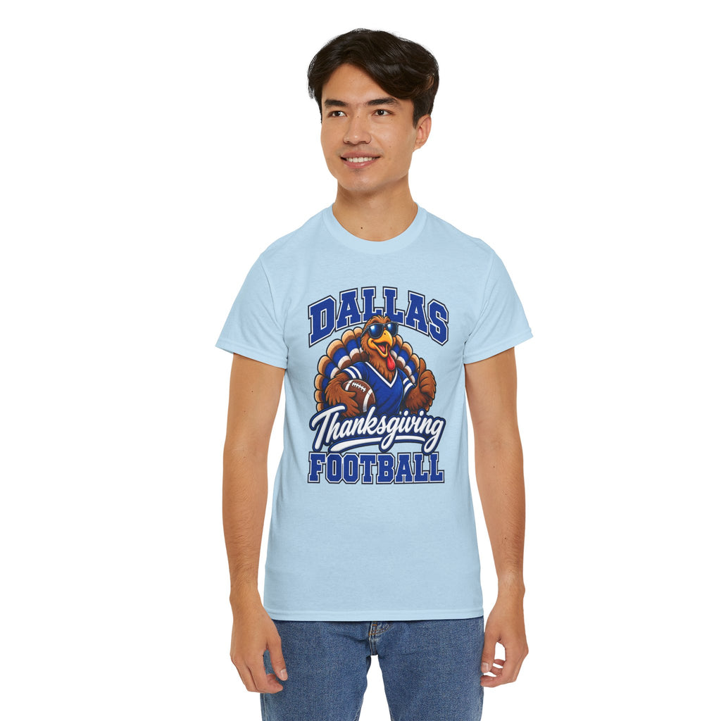 Dallas Thanksgiving Football T-Shirt — Turkey Mascot Game Day Tee