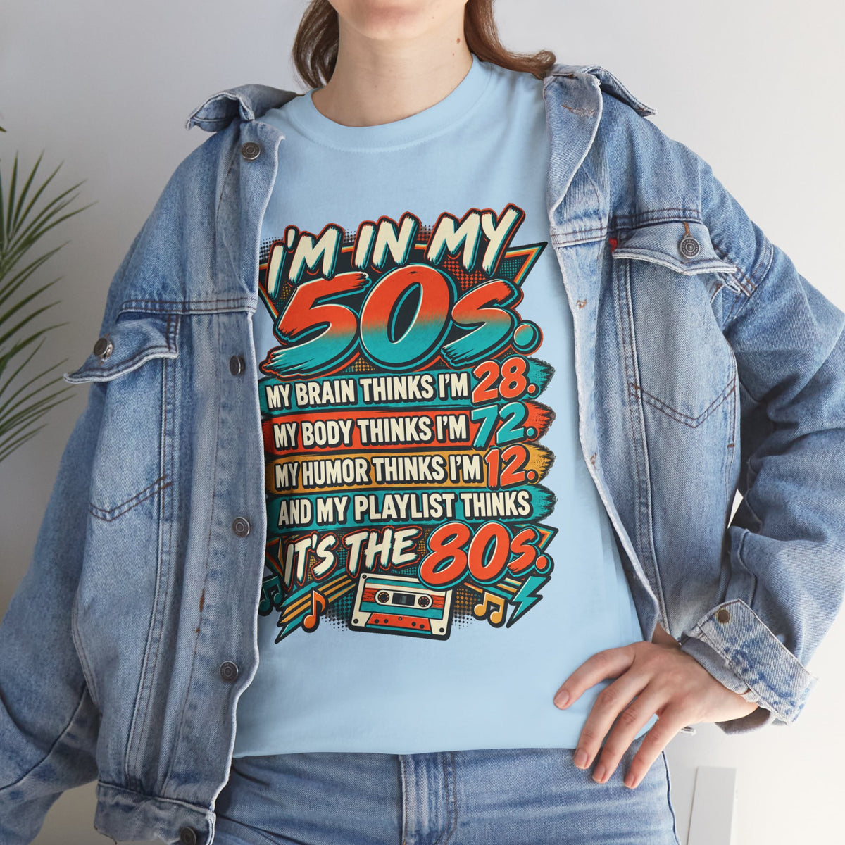 Retro 50s Birthday T‑Shirt — "I'm in My 50s" 80s Playlist Cassette Tee