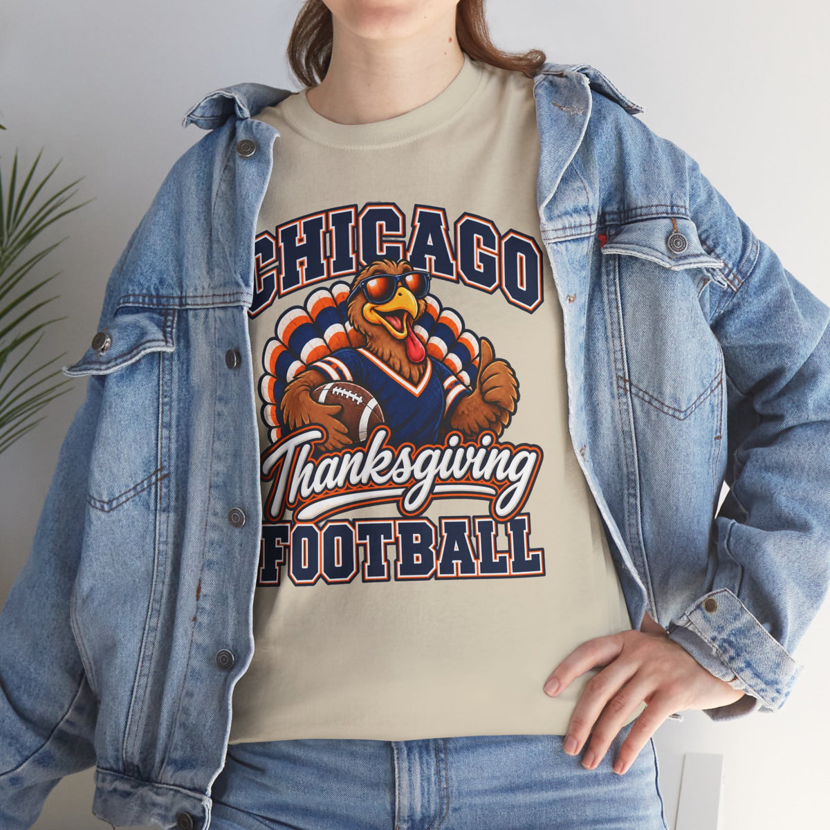 Chicago Thanksgiving Football T-Shirt — Turkey Mascot Game Day Tee