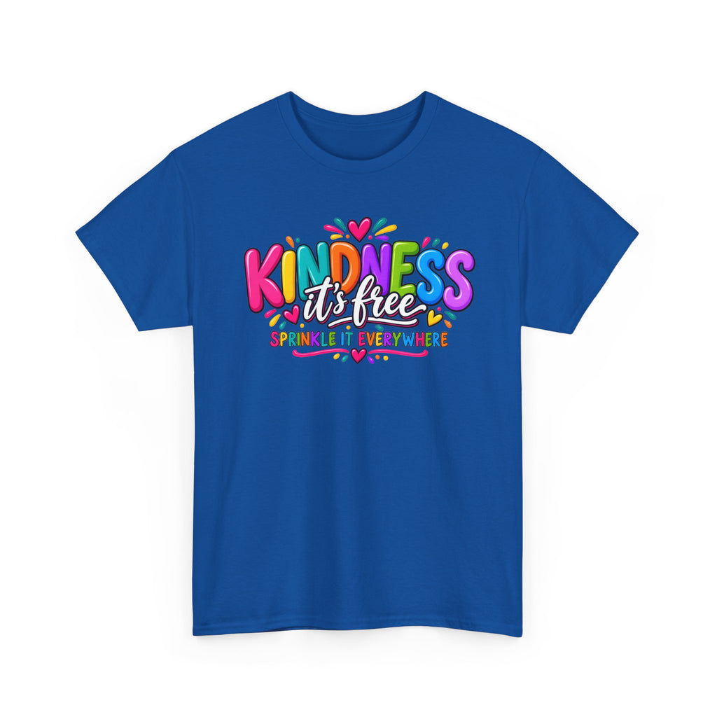 Kindness Is Free Rainbow Tee — Cute Positive Message T-Shirt