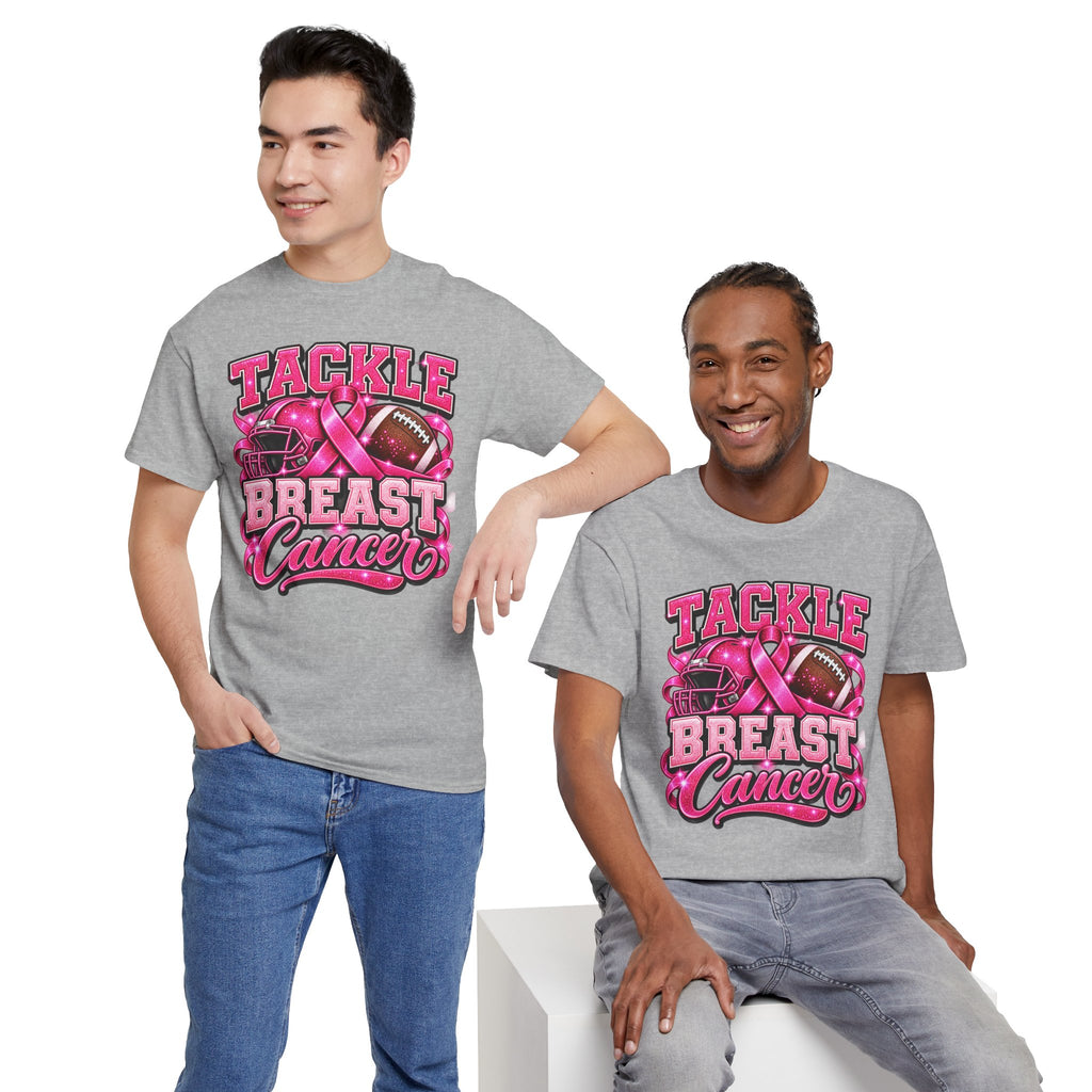 T-Shirt — "Tackle Breast Cancer" Pink Football Awareness Tee