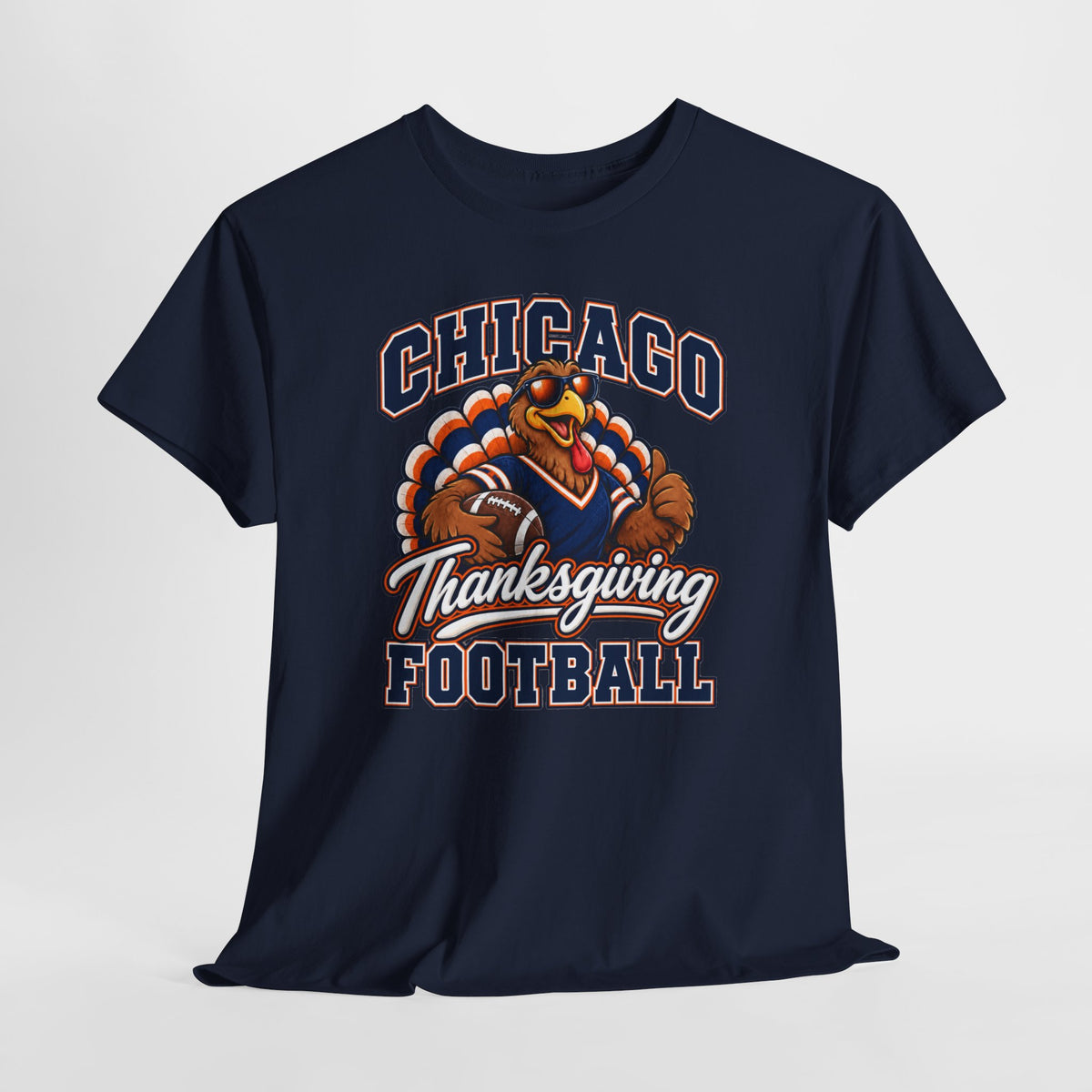 Chicago Thanksgiving Football T-Shirt — Turkey Mascot Game Day Tee