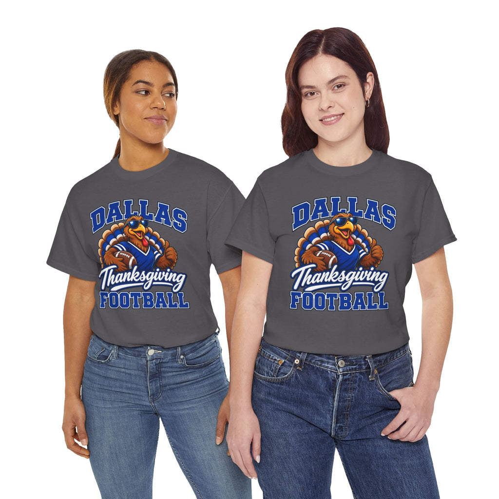 Dallas Thanksgiving Football T-Shirt — Turkey Mascot Game Day Tee