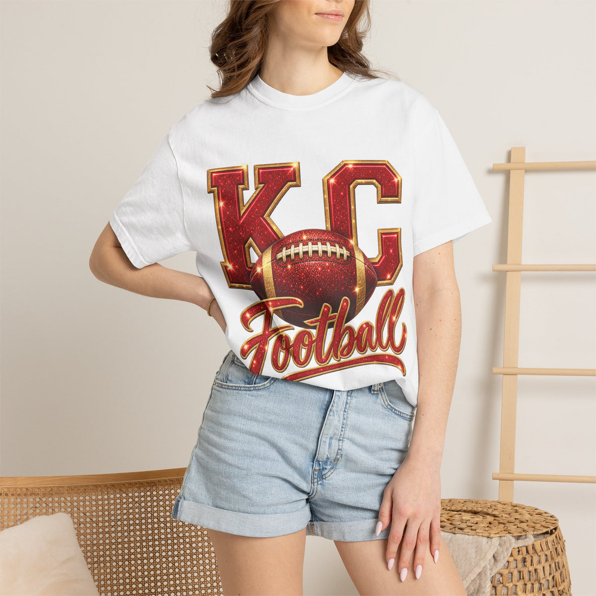 KC Football T-Shirt — Vintage Marquee Logo Tee for Kansas City Fans