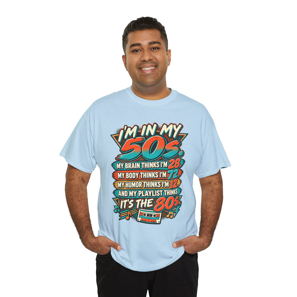 Retro 50s Birthday T‑Shirt — "I'm in My 50s" 80s Playlist Cassette Tee