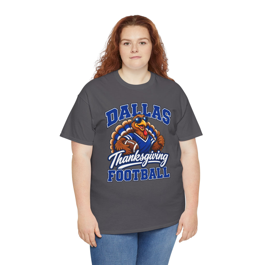 Dallas Thanksgiving Football T-Shirt — Turkey Mascot Game Day Tee