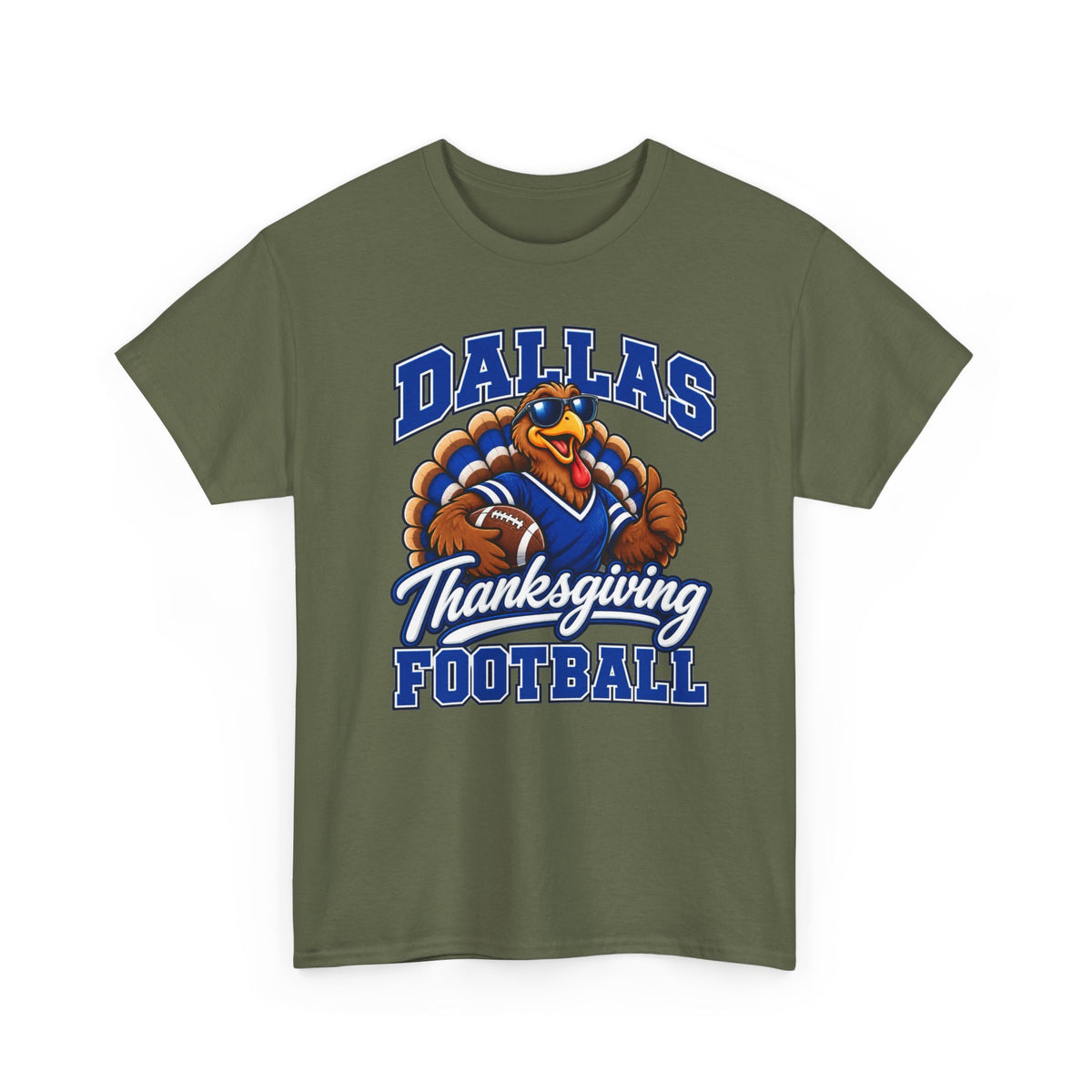 Dallas Thanksgiving Football T-Shirt — Turkey Mascot Game Day Tee