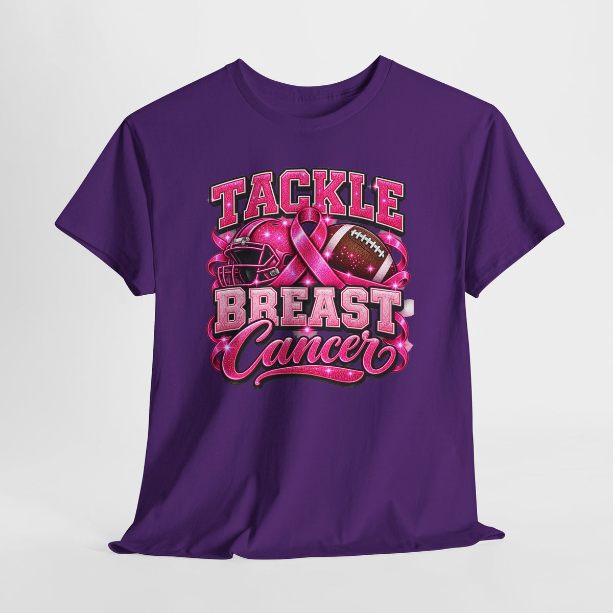T-Shirt — "Tackle Breast Cancer" Pink Football Awareness Tee