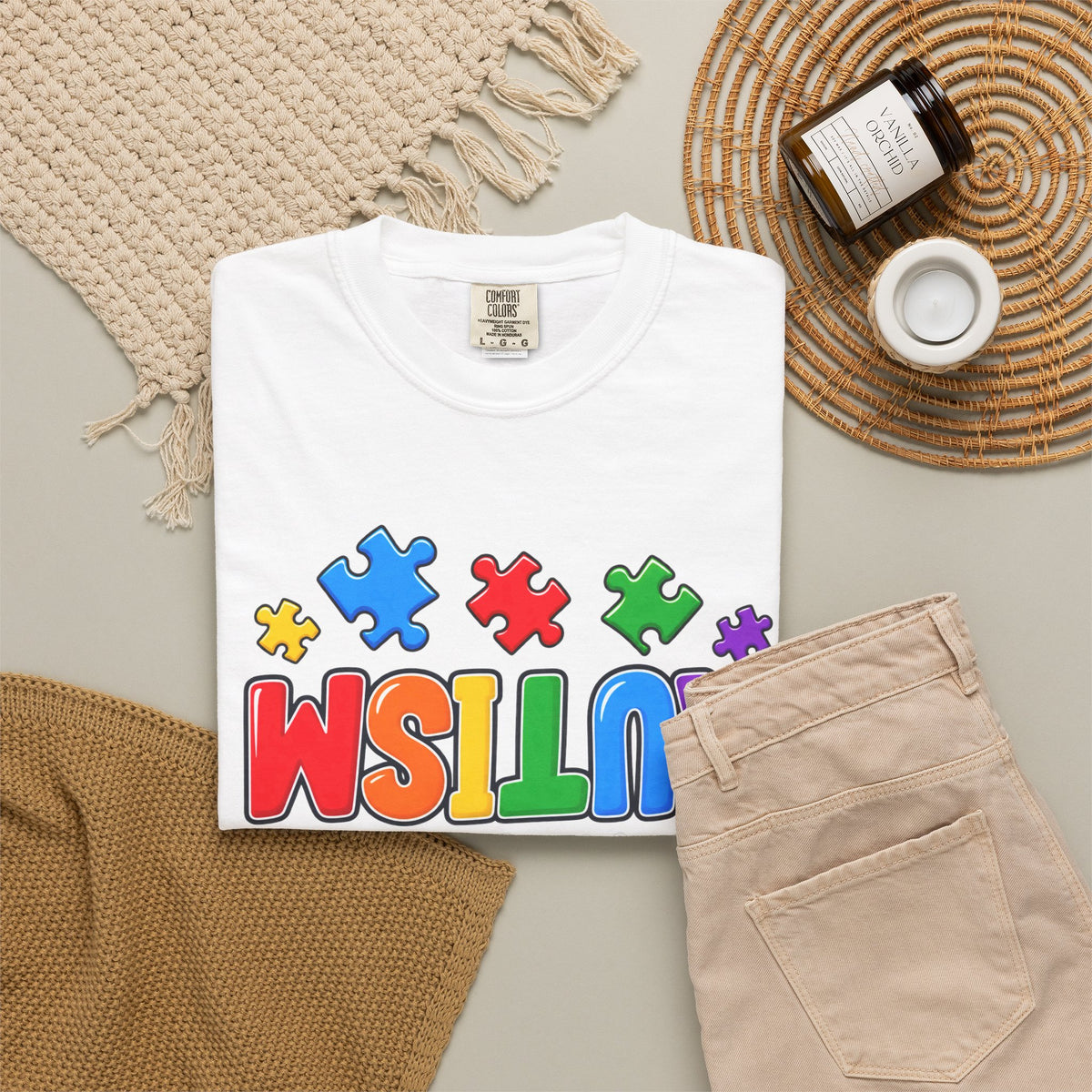 Autism Awareness T-Shirt — "Seeing the World From a Different Angle" Puzzle Design