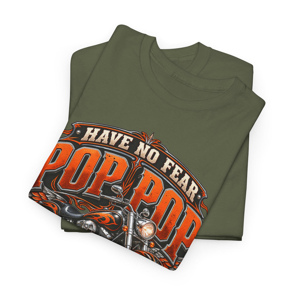 Pop Pop Is Here Motorcycle Dad T-Shirt