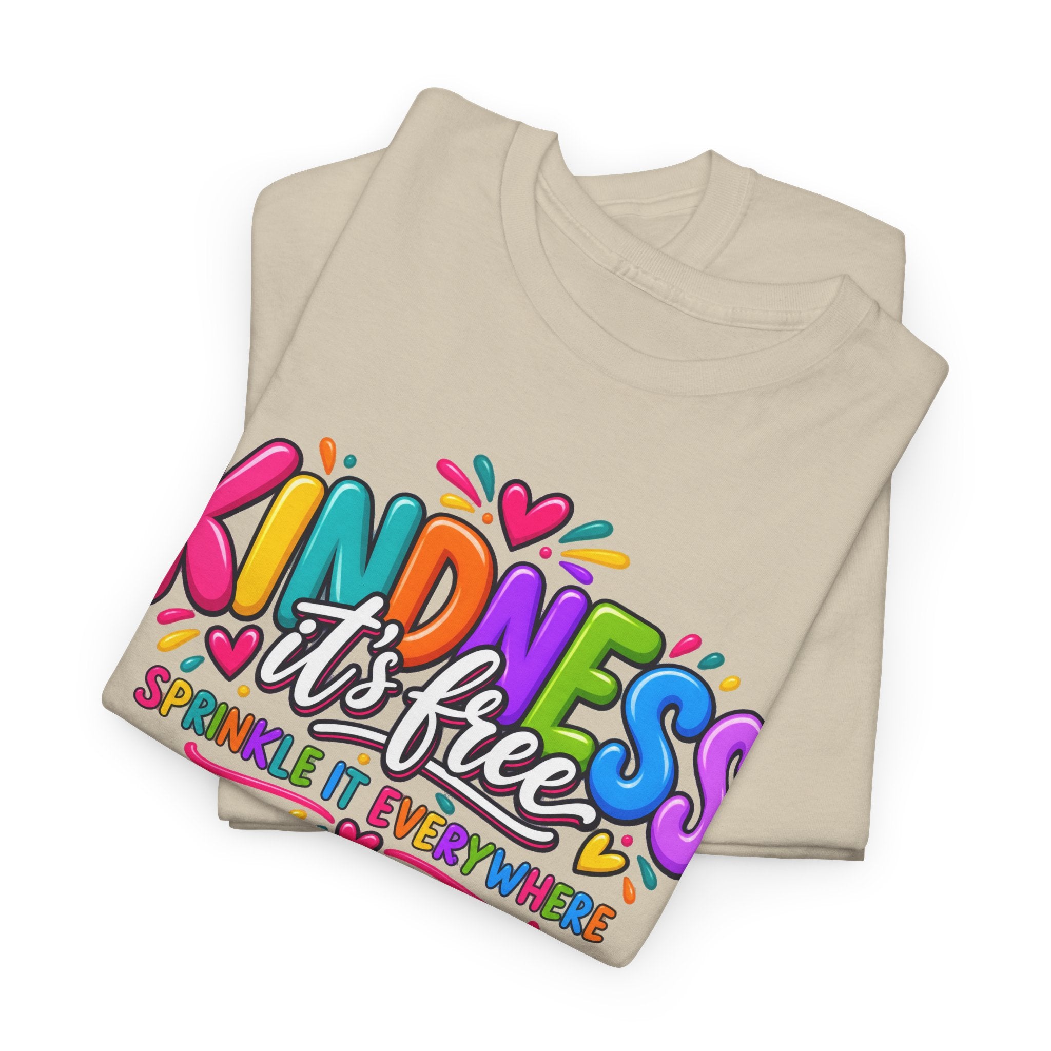 Kindness Is Free Rainbow Tee — Cute Positive Message T-Shirt