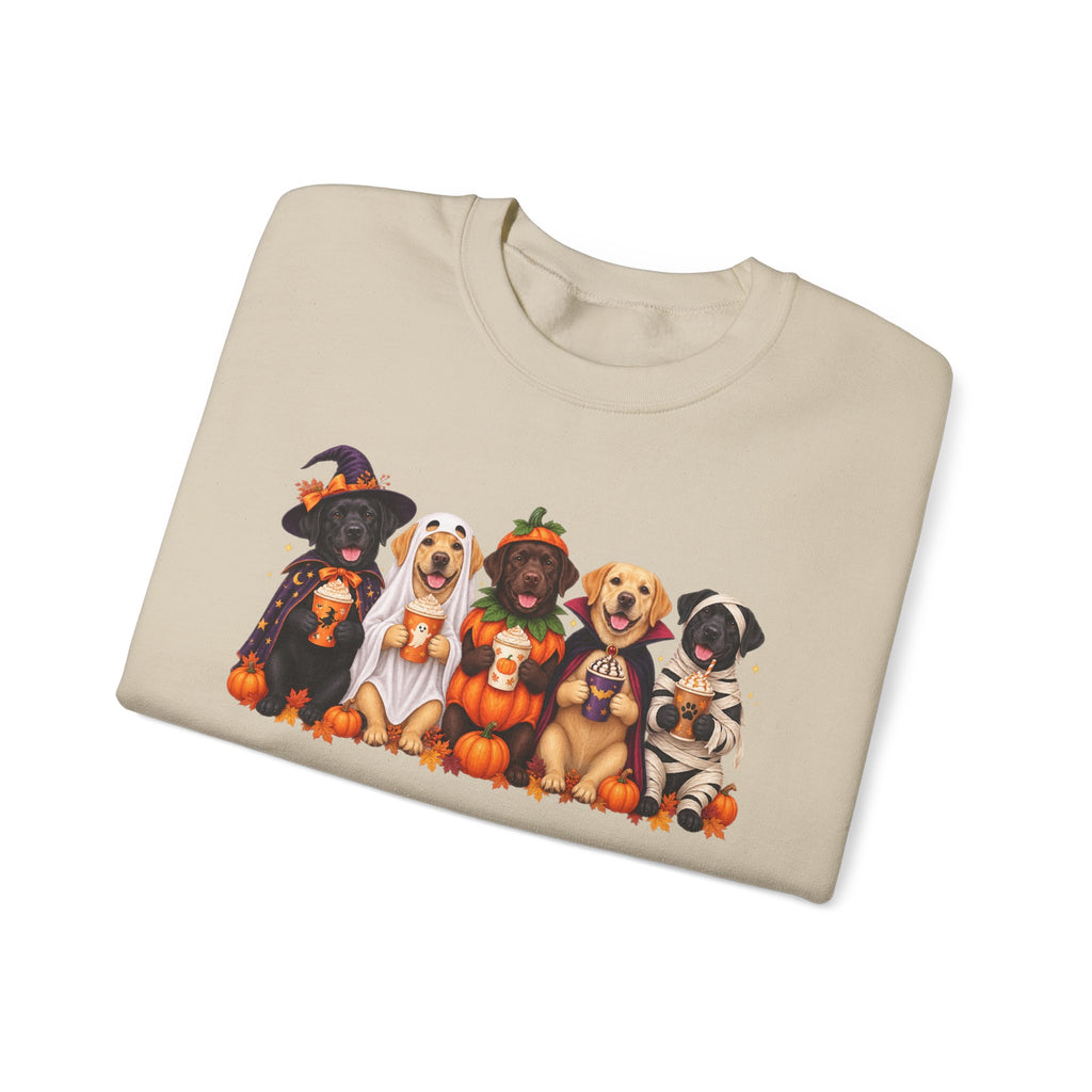Halloween Dogs Crewneck Sweatshirt — Cute Puppies in Costumes Fall Pullover