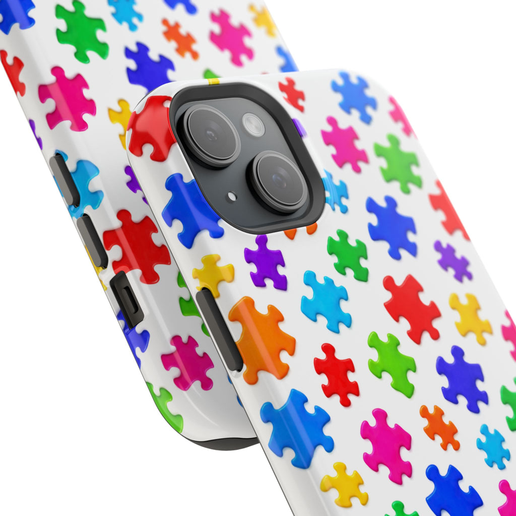 Autism Puzzle Pattern Magnetic Impact-Resistant Phone Case