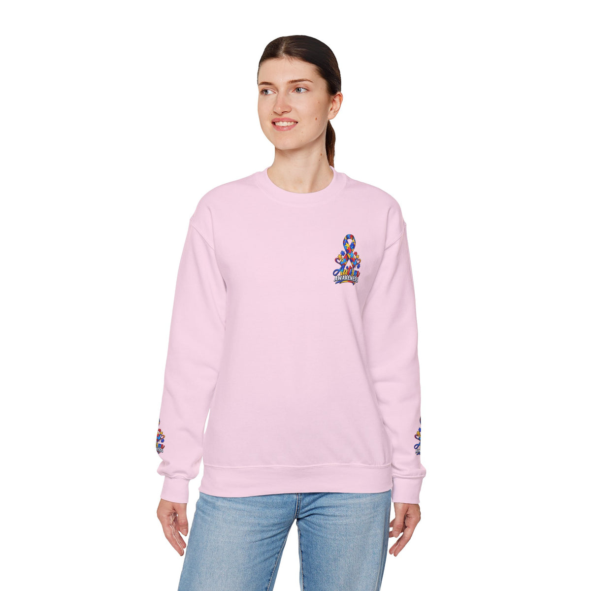 Autism Awareness Crewneck Sweatshirt — Color Outside the Lines Design