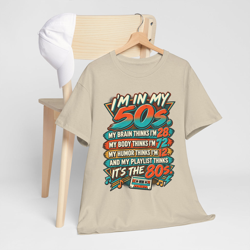 Retro 50s Birthday T‑Shirt — "I'm in My 50s" 80s Playlist Cassette Tee