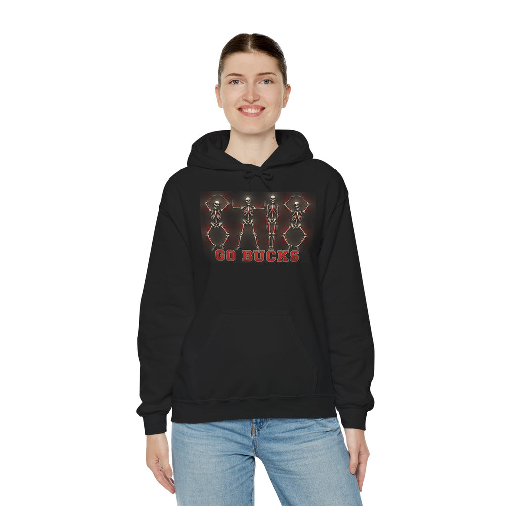 Go Bucks Hoodie — Vintage Red Deer Antlers Graphic Hooded Sweatshirt