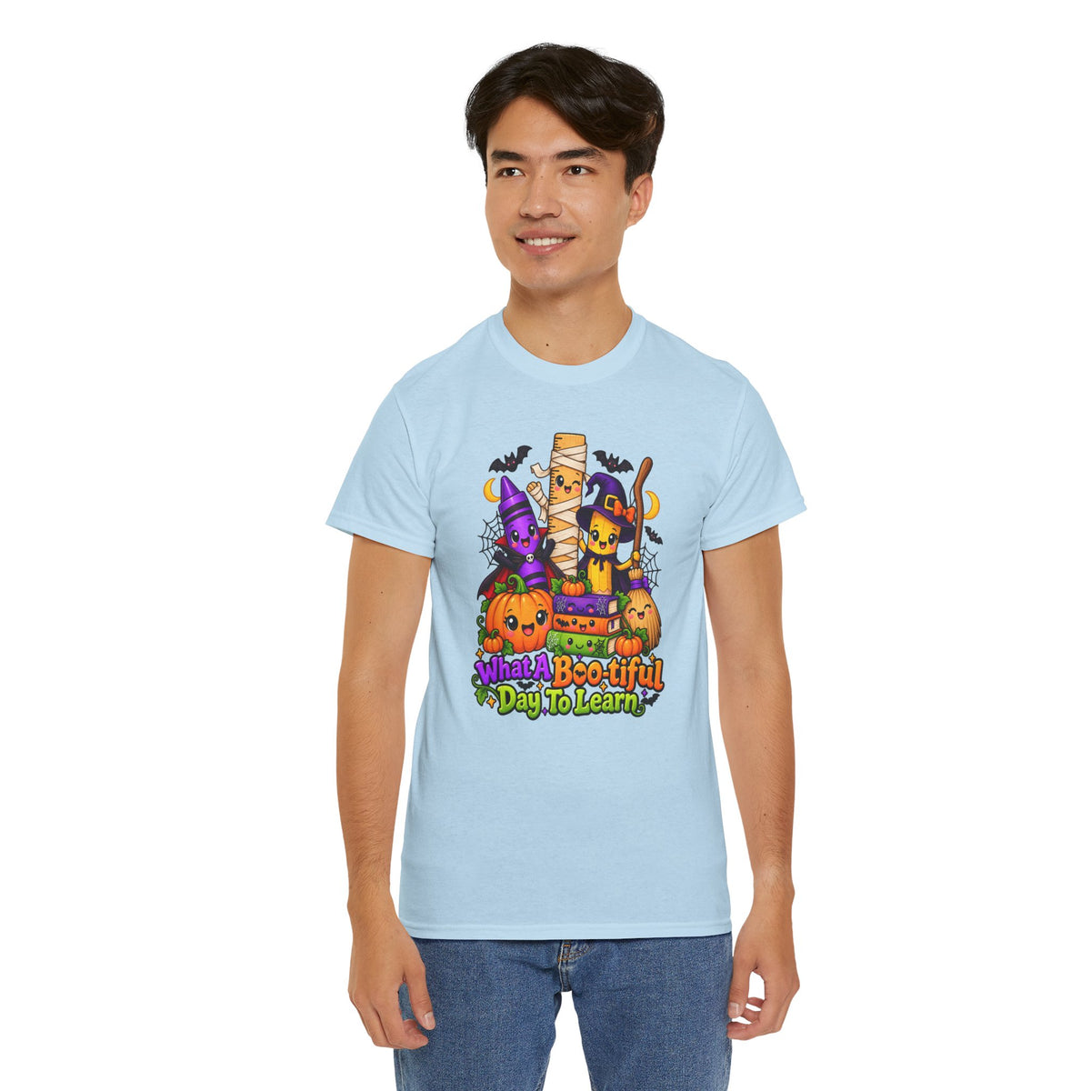 Halloween Teacher Tee — "What A Boo-tiful Day To Learn" Kids' Classroom Shirt