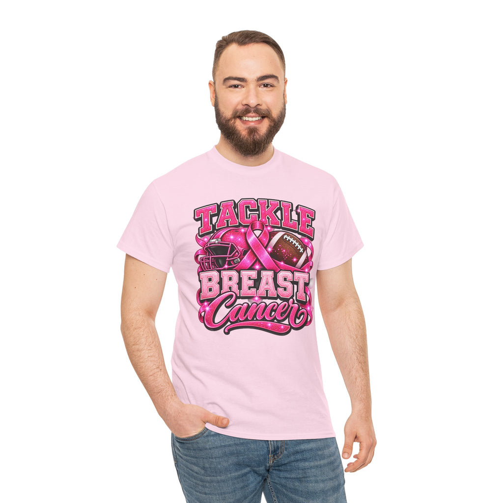 T-Shirt — "Tackle Breast Cancer" Pink Football Awareness Tee