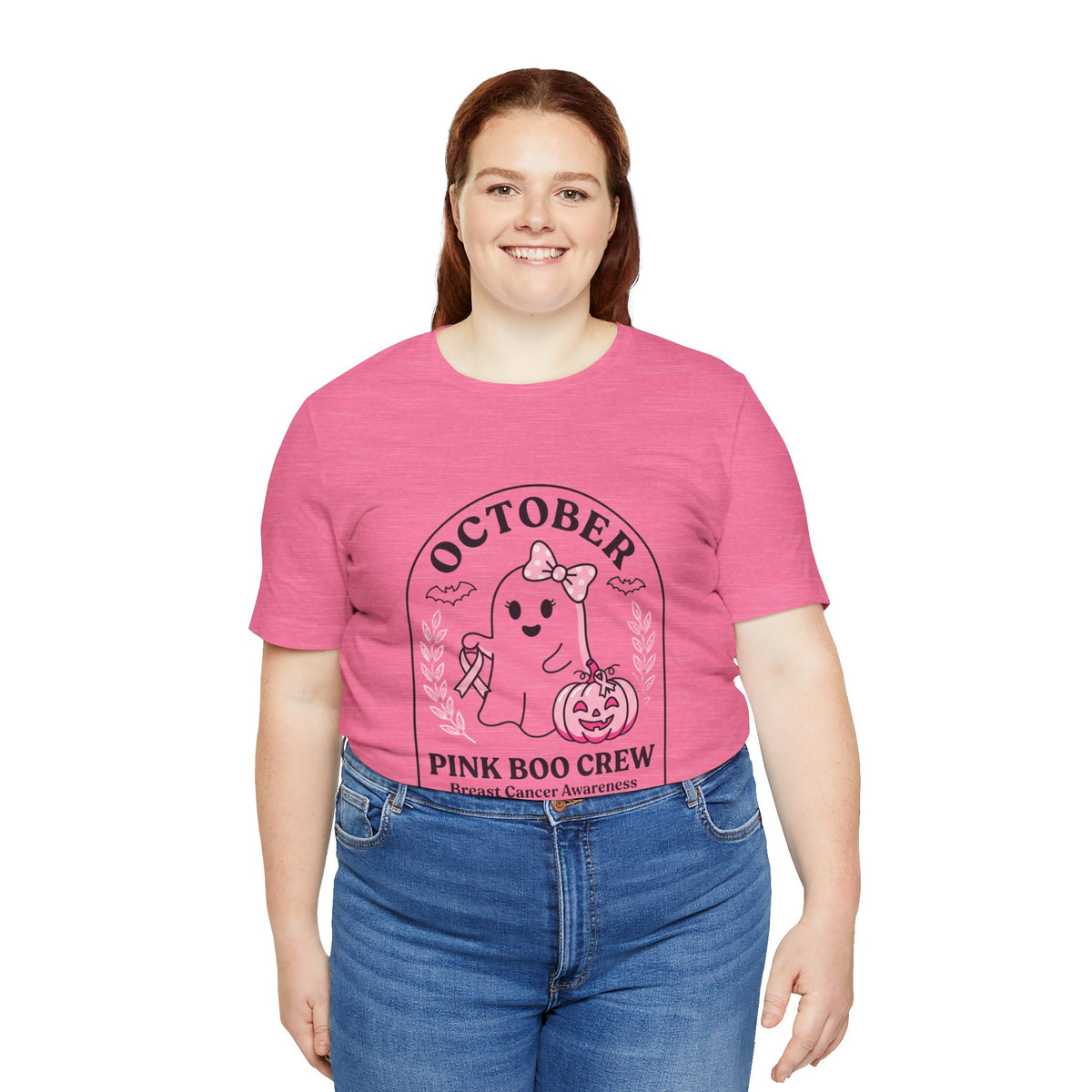 October Pink Boo Crew Tee — Breast Cancer Awareness Ghost T-Shirt